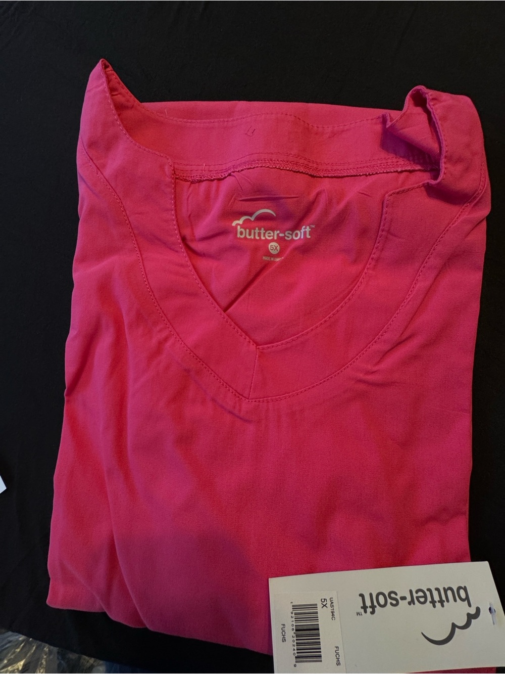 butter-soft Women's V-Neck scrub top in Bright Pink